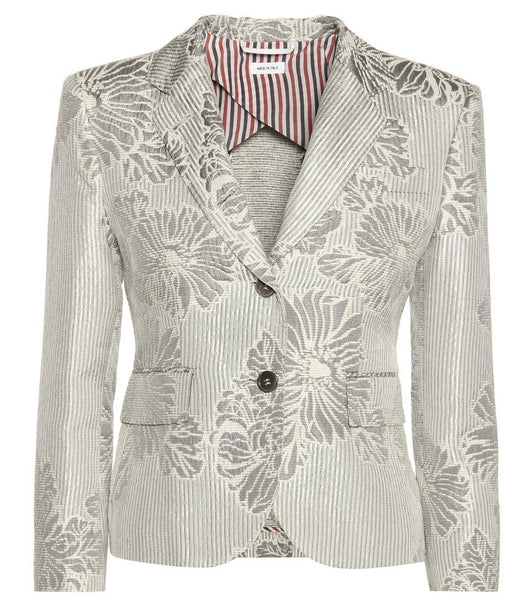 Silk and cotton jacquard blazer